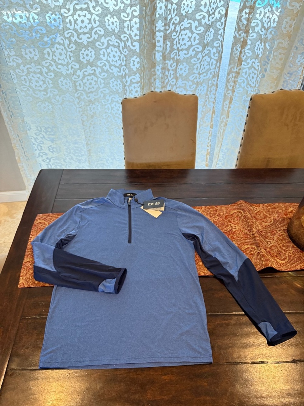 RLX Ralph Lauren Men's Medium Blue HTR Golf Concept 1 1/4 Jacket MSRP $128